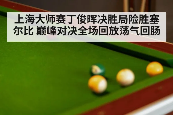 上海大师赛丁俊晖决胜局险胜塞尔比 巅峰对决全场回放荡气回肠